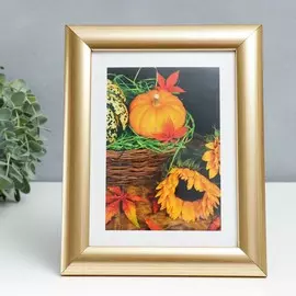 Фоторамка пластик 15х21 см 742 золото (пластиковый экран)