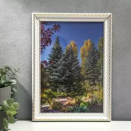 Фоторамка пластик 21х30 см (881g) белый с золотом (пластиковый экран)