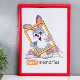 Фоторамка пластик 21х30 см красная (105)