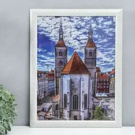 Фоторамка пластик 30х40 см 742 белый кракелюр (пластиковый экран)