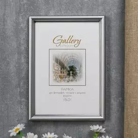 Фоторамка пластик gallery 15х21 см, 421 серебро (пластиковый экран)