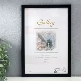 Фоторамка пластик gallery 20х30 см, 641877-8, чёрный (пластиковый экран)