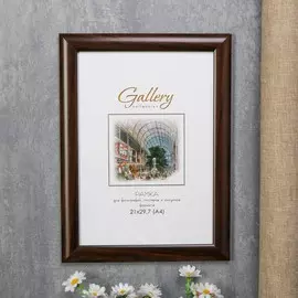 Фоторамка пластик gallery 21х30 см тёмный орех (пластиковый экран)