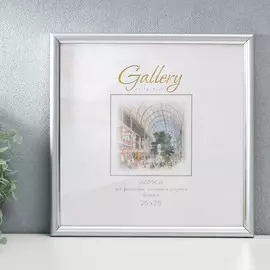 Фоторамка пластик gallery 25х25 см, 636421-11, серебро (пластиковый экран)