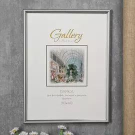 Фоторамка пластик gallery 30х40 см 421 серебро (пластиковый экран)