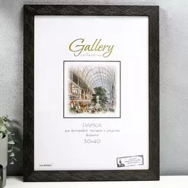 Фоторамка пластик gallery 30х40 см, 651647 тёмно-коричневый (пластиковый экран)