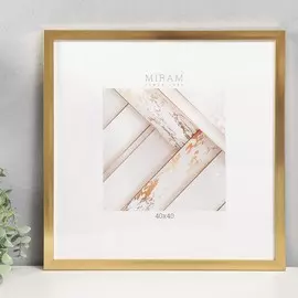 Фоторамка пластик gallery 40х40 см, 641811 золото (пластиковый экран)