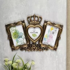 Фоторамка пластик на 3 фото 10х10, 10х15 см