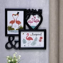 Фоторамка пластик на 3 фото 11х11, 13х18 см