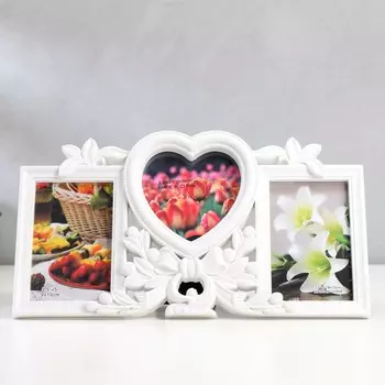 Фоторамка пластик на 3 фото 9х13, 10х10 см