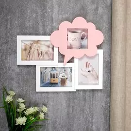 Фоторамка пластик на 4 фото 10х10, 10х15 см