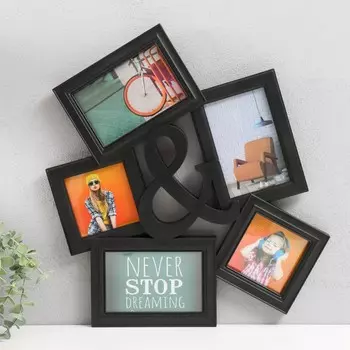 Фоторамка пластик на 5 фото 10х10, 10х15 см