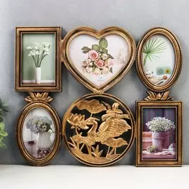 Фоторамка пластик на 5 фото 10х15, 18х18 см