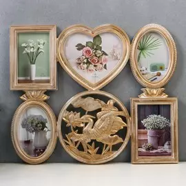 Фоторамка пластик на 5 фото 10х15, 18х18 см