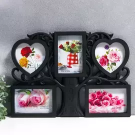 Фоторамка пластик на 5 фото 10х15 см, 12х12 см