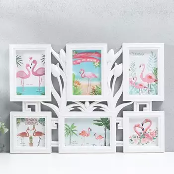 Фоторамка пластик на 6 фото 10х10, 10х15 см