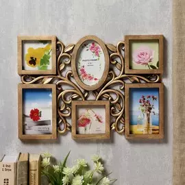 Фоторамка пластик на 6 фото 10х10, 10х15 см