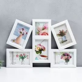 Фоторамка пластик на 6 фото 10х10, 10х15 см