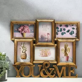 Фоторамка пластик на 6 фото 10х15 см