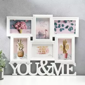 Фоторамка пластик на 6 фото 10х15 см