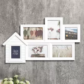 Фоторамка пластик на 6 фото 7х10, 10х10, 10х15 см