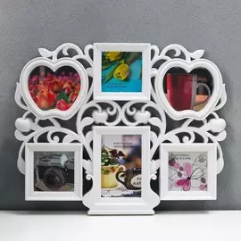 Фоторамка пластик на 6 фото 8х8 см, 10х10 см, 9х13 см