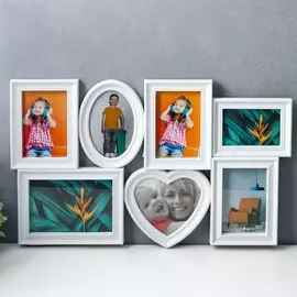 Фоторамка пластик на 7 фото 9х13, 10х15, 13х18 см