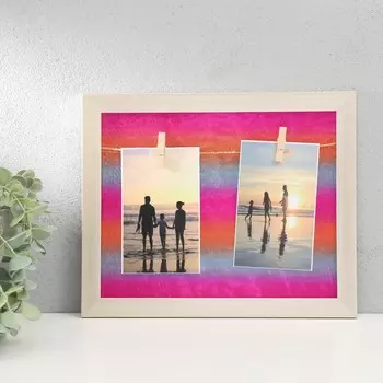 Фоторамка пластик, текстиль на 2 фото