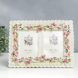 Фоторамка полистоун на 2 фото 9х13 см