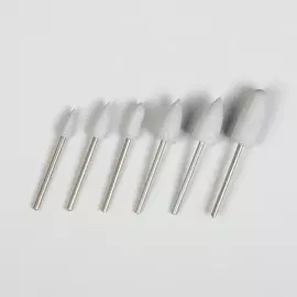 Фрезы силиконовые для полировки, 6 шт, абразивность 150 грит, цвет серый