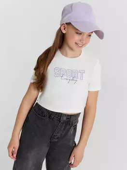 Футболка для девочек белая с надписью