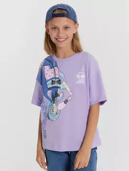 Футболка для девочек фиолетовая с аниме
