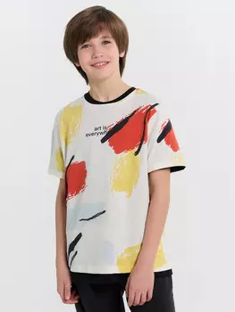 Футболка для мальчиков с принтом и надписью