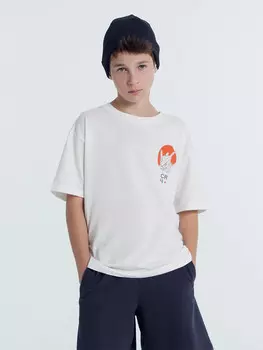 Футболка для мальчиков белая с печатью