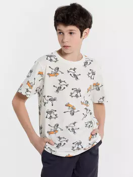 Футболка для мальчиков белая с принтом