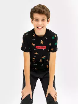 Футболка для мальчиков черная с принтом