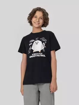 Футболка для мальчиков черная с принтом