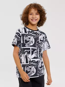 Футболка для мальчиков черно-белая в стиле