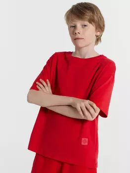 Футболка для мальчиков красная с печатью