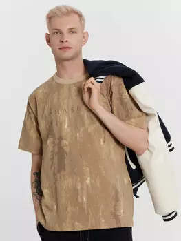 Футболка мужская бежевая с вышивкой