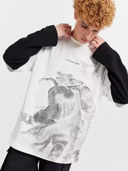 Футболка мужская белая с печатью