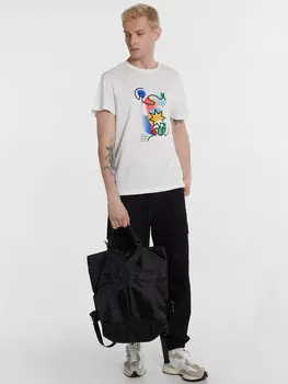 Футболка мужская белая с принтом