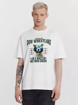 Футболка мужская белая с принтом