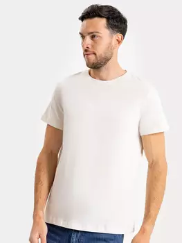 Футболка мужская бежевая однотонная