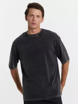 Футболка мужская черная с обработкой эйсид