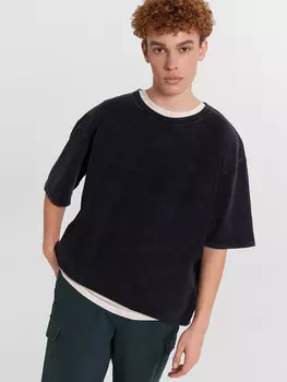 Футболка мужская черная с обработкой эйсид