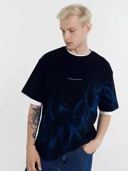 Футболка мужская черная с печатью