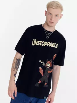 Футболка мужская черная с печатью