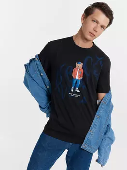 Футболка мужская черная с печатью