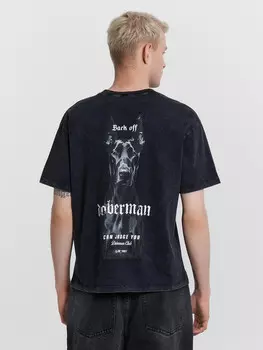 Футболка мужская черная с принтом